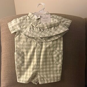 Green Checkered Baby Romper